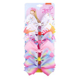 Pieces/Set JoJo Bows Jojo Siwa Rainbow Printed Knot Ribbon Bow For Girls Handmade Boutique Hair Clip Children Hair