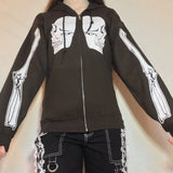Female Sweatshirt Harajuku Oversized Hoodies 90s Vintage Women E-girl Gothic Clothes Streetwear Autumn Zip Up Coat