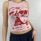Gothic Print T-shirt Women Long Sleeve Slim Fit Crop Top Y2K Aesthetic Spring Autumn Sweats Tees Top Harajuku