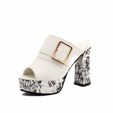 Women's Sandal with The Heel Transparent Chunky Heels Pumps Summer Platform Sandals Slides Women High Heels Sandals