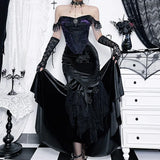 Summer New Fashionable Sexy Hot Girl Dress Dark Gothic Temperament Slim Buttocks Fishtail