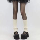 Zingj And Winter Lolita Pile Jk Pure Color Socks Cover Soft Waxy Warm Folding Leg Boot Cover Pile Leg Cover-Outfit