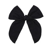 Solid Color Large Bowknot Hair Clips For Cute Girls Cotton Linen Handmade Hairpins Boutique Barrettes Kids Hair
