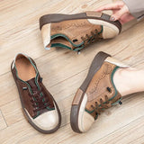 Women Casual Shoes Fashion Breathable Genuine Leather Shoes Sneakers Women Flat Shoes Female