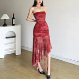 2025 New Women's New Chinese Style Irregular Sling Boobs Open Year-War Robe