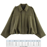 Women's 2025 New Bat Sleeve Loose-Fitting Velvet Bomber Jacket