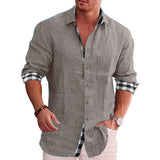 Zingj Men's Shirt Long Sleeves Fall 2023 Casual Men's Cotton And Linen Shirt Men's Shirt