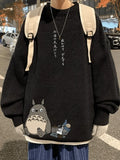 Men's Cartoon Long Sleeve Knit Sweater- Outfit