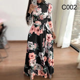 Size Autumn And Winter Women's New Style 2022 Dress Print Street Long-sleeved High-neck Tie Long