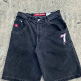 Popular Style Printed Denim Shorts Men's Retro Simple Fashion Leisure Wide-Legged