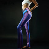 Women Autumn Color Block Printed High Waist Long Pencil Pants Bottoms 2021 Fall Wholesale Lots Bulk Clothes
