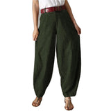 Pants British Style Solid Color High Waist Wide Leg Casual