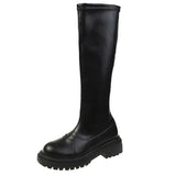 Knee Boots Women's Medium Boots And Velvet 2025 New Thick Bottom Small Martin High Knight