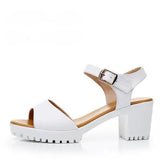 New Summer Women Sandals Shoes 2021 Thick With OL Korean Summer Sandals Large Size Genuine Leather Women Shoes