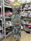 High-Quality Fashion Picture Color Palette Shoulder Flowers Long Bag Ass Dress Evening