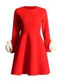 Spring 2025 New Fashion Round-Neck Long-Sleeved Three-Dimensional Flower Splicing Design Sense Slimming Short