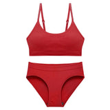 Seamless Bra Set Push Up Bra+ Pantys Brassiere Fitness Underwear Lingerie Women's Soft Comfort Sexy Stretchy Tank