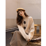 Retro Floral Women Cardigans 2022 Autumn Winter Single Breasted Sweater Korean Fashion Knitwears Casual Coat