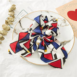 Chiffon Bowknot Silk Hair Scrunchies Women Pearl Ponytail Holder Hair Tie Hair Rope Rubber Bands Headwear Hair