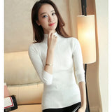 Sweater Women Fashion 2021 Autumn Winter Black Tops Women Knitted Pullovers Long Sleeve Jumper Pull Femme