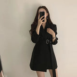 Zingj Celebrity Small Suit Long Chic Retro Belt Korean Version 2024 Casual Temperament Ins Suit Jacket Female