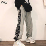 Hop Pants Women Harajuku Chic Leopard Design Unisex BF Style Teens Streetwear Couples Popular Workout Summer Ladies