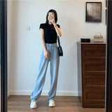High Waist Clothes Wide Leg Denim Jeans Casual Streetwear Vintage Quality Clothing Fashion Harajuku Straight Capris