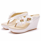 Size Flower Slope Sandals Beach Flip-Flops Flower Women Sandals