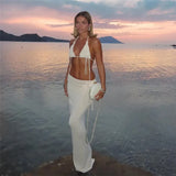 Summer Fashion Women's New Hanging Neck Sexy Back Small Waist Waist Hip Skirt Sweater