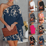 Zingj / Summer 2023 New Hot Style Positioning Print Gradient One-Shoulder Casual
