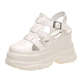Buckle Platform Sports Sandals Women's Hollow Out Roman Sandals 2025 Summer New Web Celebrity Platform