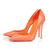 Jelly Orange Shoes Women Sexy Extremely High Heels Pointed Toe Slip On Stiletto Chic Pumps Ladies Party Wedding
