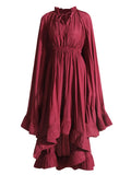 Spring 2025 New Fashion Temperament 100 Folded Waist Design Feel Lotle Side Cape Long Dress Dress