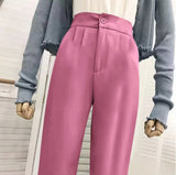 Zingj Sense Wide Leg Pants Female 2024 New Spring And Autumn Thin High Waist Black Suit Pants Loose Straight Leg Casual