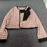 Plaid Bow Women's Suit Jacket Skirt Set Autumn and Winter Elegant Office Lady Short Jacket Coat Long Skirt Two-piece