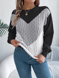 Wind Real Autumn And Winter Casual Stample Lantern Sleeve Sweater Women's