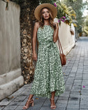 New WOMEN Summer Polka Dot Sling Holiday Casual Dress Fashionable Sleeveless Bohemian