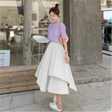 Pants Women Autumn Solid Asymmetric Trendy Design Simple High Waist Korean Elegant Leisure All-Match Streetwear Chic