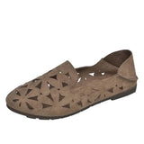 Women Flat Shoes Soft Casual Loafers Female Ballet Flats Sweet Cut Out Suede Slip On Moccasins Breathable Ladies