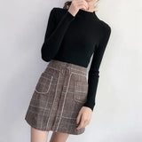 Autumn Winter Women Pullovers Sweater Knitted Korean Elasticity Casual Jumper Fashion Slim Turtleneck Warm Female
