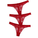Sexy Lace Thong Low Waist Lace Transparent Panties Women Hollow out Breathable G String Briefs Bow Underwear