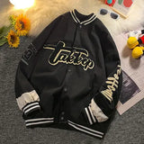 flocking embroidery contrast color stitching baseball uniform jacket women's 2022 new loose casual all-match jacket