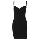 Women Summer V Neck Sexy Soild Color Black Bodycon Package Hip Mini Short Dress Sundress 2021 Female Clothing