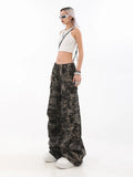 Zingj Camouflage Cargo Pants Female Fall High Street Hip Hop Loose Straight Tube Mop The Floor Feeling Casual Long Pants