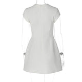 Short Sleeve O-Neck Suit Mini Dress-Outfit