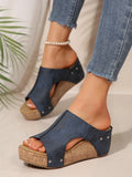 And Cool Slippers Popular Summer New Round Head Thick Bottom Roman Sandals Women Large Size Fish Mouth Loose Cake