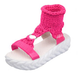 Zingj Bottom Female Sandals Knit Wool Thread Loose Cake Bottom Hot Selling Student Women's Shoes- Outfit