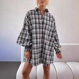 Zingj Fashion 22 Autumn And Winter Plaid Lantern Sleeve Long Sleeve Shirt