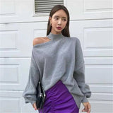 Strapless Halterneck Sweater Irregular TopOutfit