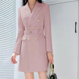 Korean Version Of The Suit Jacket Women's Long Spring And Autumn Wind Coat Women's New Double Row Buckle Long Suit Suit